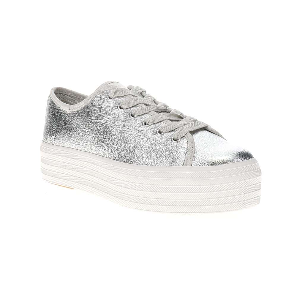 Keds Women Triple Up Leather Silver Metallic Leather 7.5 Medium 3