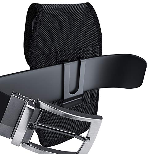 De-Bin Belt Holster Designed for Samsung Galaxy S8+ Plus/ S9+ Plus/ S10+ Plus Cell Phone Holster/Pouch/Belt Holster with Belt Clip, Zipper Storage and Pen Holder (Fits Phone with Other Case on) Black 4