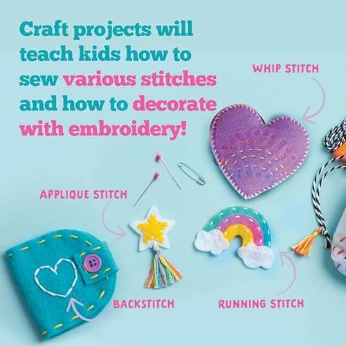 Craft-tastic Let’s Learn to Sew – Mini Sewing Kit, Arts and Crafts, Art Supplies, Embroidery Kit for Beginners, Includes Sewing Supplies, Easy-to-Follow Instructions, Arts & Crafts, Ages 7+ 4