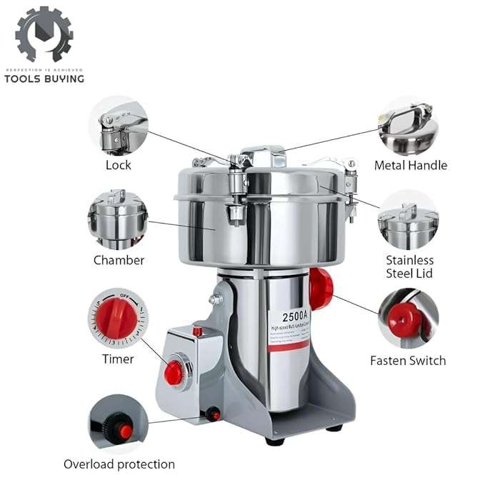 Shoppers Hub PNQ Electric Tiltable Masala Gravy Maker Machine for Restaurants Use Stainless Steel Heavy Duty Mixer Grinder for Spices Sauces Chutneys Curries Commercial Food Processing (500 GM) 4