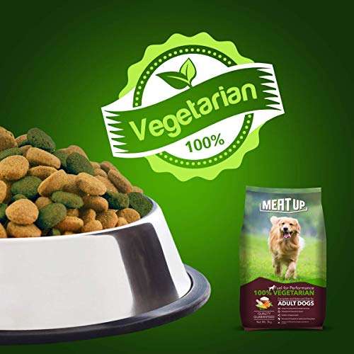 Meat Up Adult Dry Dog Food 100% Veg, 3kg (Buy 1 Get 1 Free),Total 6 Kg Pack 4