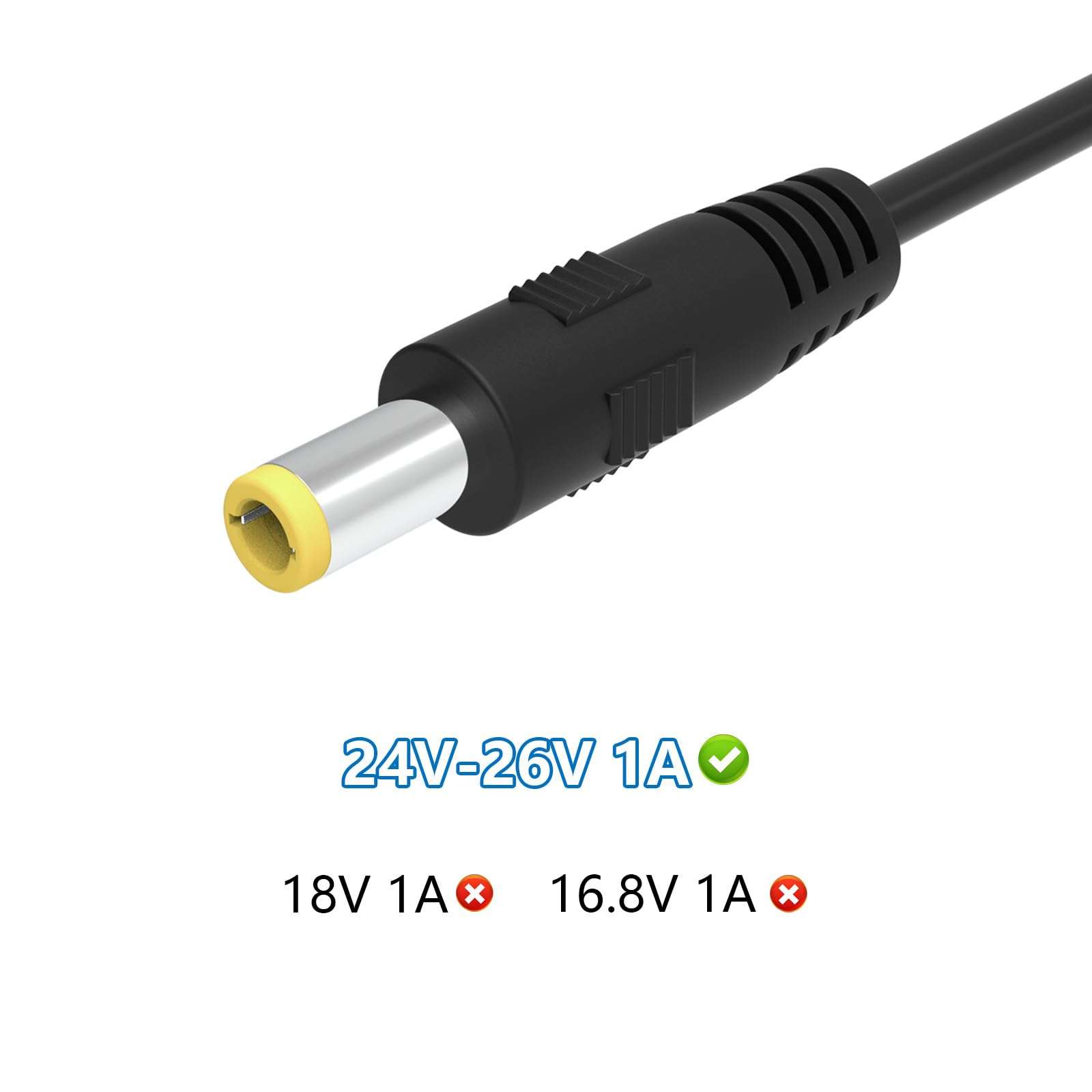 24V Power Cord for Hypervolt Massage Gun, for Hypervolt HPI5300000100 53000 001-00 Charger, Compatible with Hyperice 42000 038-00 Battery Adapter SK03T1-2400100Z Charging Cord 6