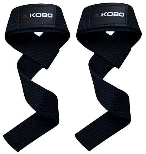 Kobo WTA-03 Power Cotton Gym Support (Black)&Kobo WTG-05 Leather Gym Gloves, Large (Black) 3