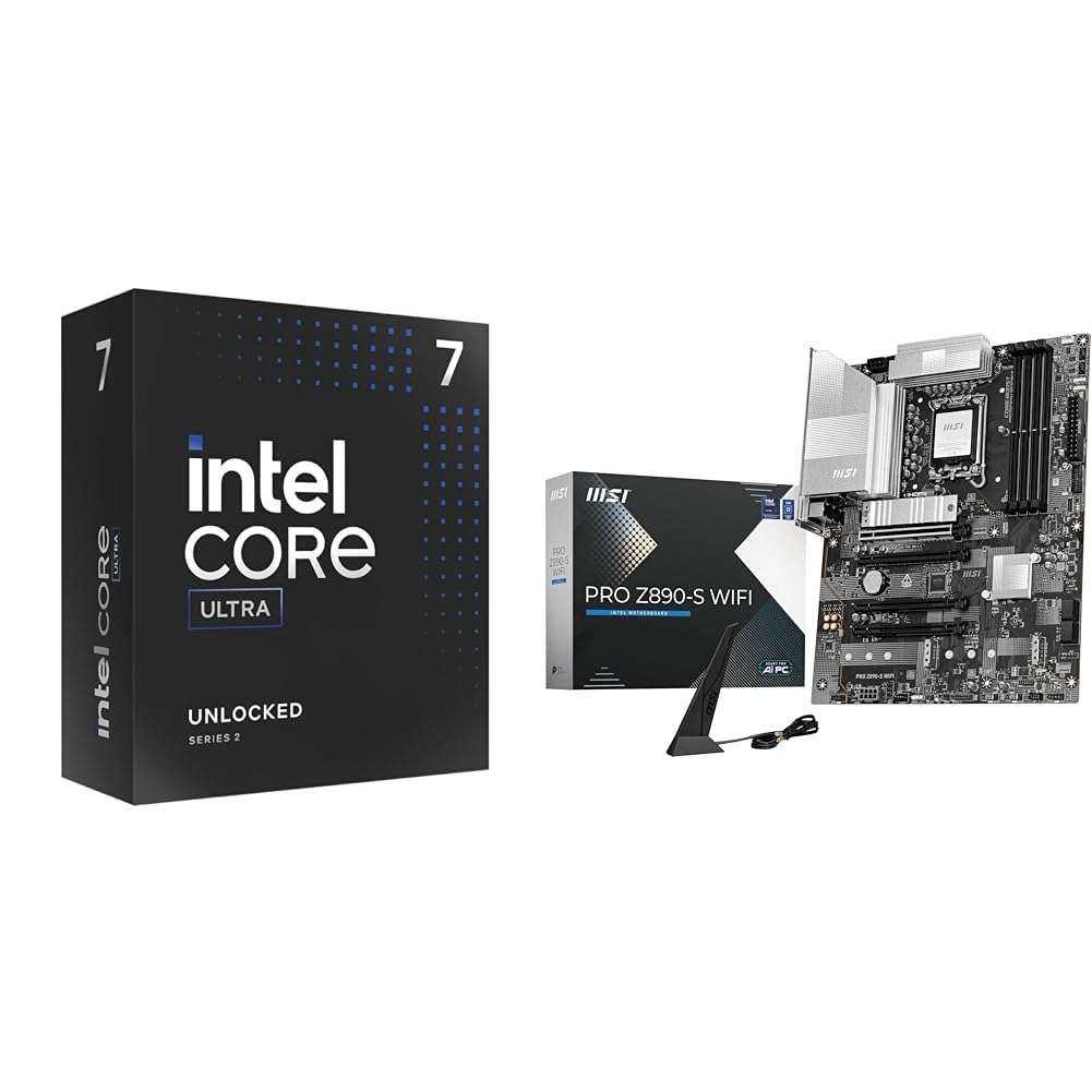 Intel Ultra 7 Desktop Processor 265K - 20 cores (8P+12E) & MSI MPG Z890 Carbon WiFi Gaming Motherboard (Support Core Ultra Series 2 Intel Processors, LGA 1851,Thunderbolt 4, ATX) 1