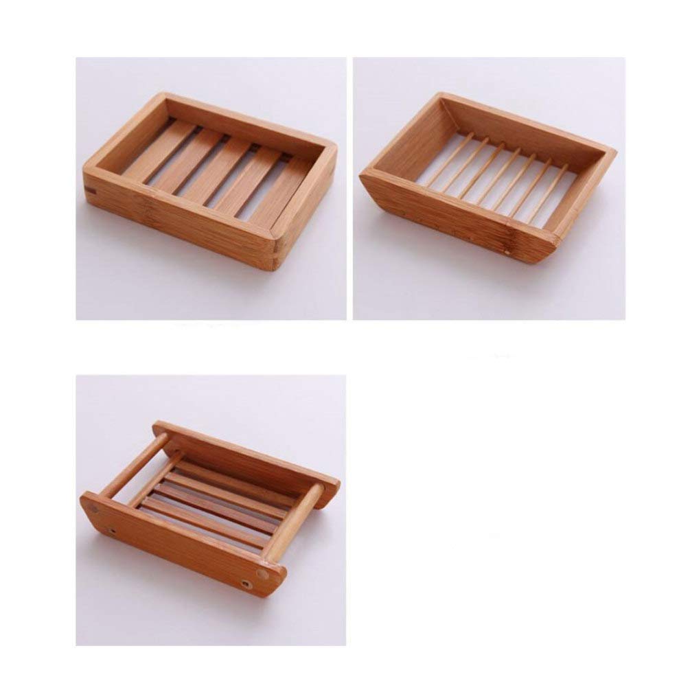 TOPBATHY 1pc Wooden Serving Tray Sponge Tray Bath Tray Wooden Soap Case Soap Draining Dish Wooden Soap Dish Sponge Scrubber Holder Soap Drainer Tray Bamboo Variety Soap Holder 5