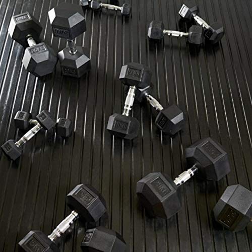 BK Sports Rubber Coated Premium Hex 15kg Dumbbells Single Piece for Home and Commercial Use Fitness and Exercise (Black and Silver) 4