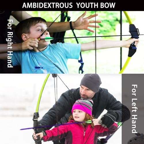 SOPOGER Kids Bow and Arrow Set for Boys Girls, Beginner Bow and Arrow for Kids 8-12 Youth Archery Set, Youth Compound Bow and Arrow Set for Kids Backyard Archery Games Toy Gifts (Black) 4