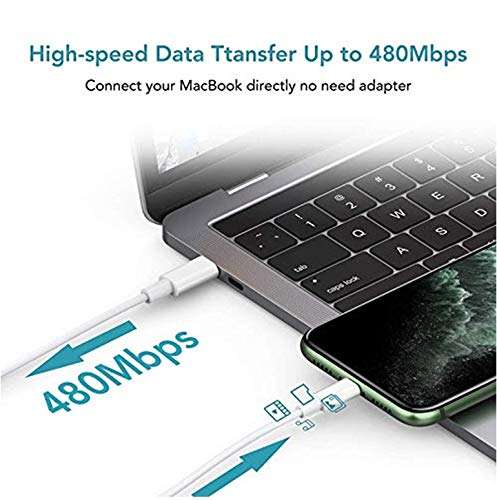 SHOQU™ Fast Charging & Data Sync Type-C USB Cable [USB-C to 8 Pin] Compatible for iPhone 8/8 Plus/X/XR/XS MAX/XS/ 11/11 PRO/ 11 PRO MAX/iPads & iOS Devices - (Cable Only) 4