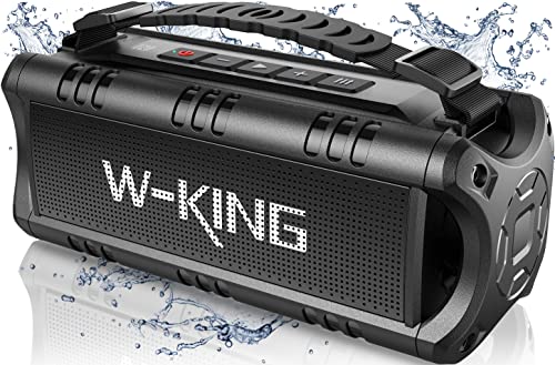W-KING Portable Bluetooth Speakers Wireless, (60W Peak) 30W RMS IPX6 Waterproof Outdoor Loud Speaker Boombox, 24H, EQ, AUX, TF Card, USB Playback, Powerful Bass Speaker for Home, Party, Camping, Pool 1