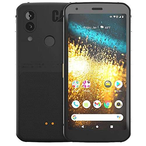 CAT Phone S62 (128GB, 4GB) 5.7" IP68 Rugged Waterproof Android Smartphone, 48MP 4K Camera, All Day Battery, Snapdragon 660 (T-Mobile GSM Unlocked for Global) (w/ 256GB SD, Black) 1