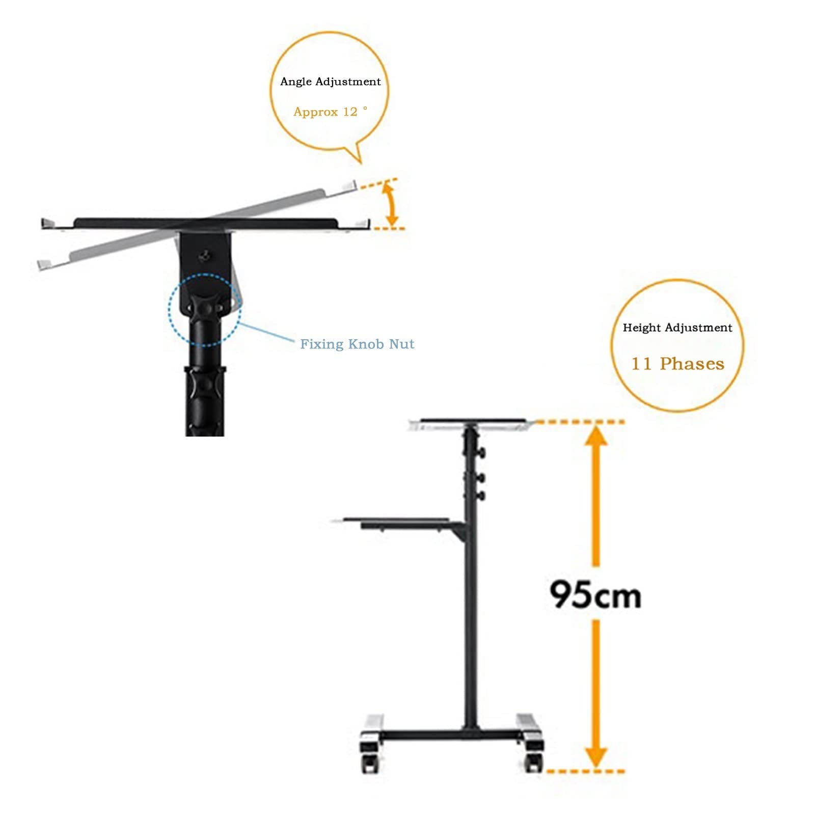 Bustards Projector Stand Projector Floor Bracket with Tray Mounted Universal Wheel Household Bedside Mobile Rotary Lifting Office Conference Room Projector Mount for Wall 5