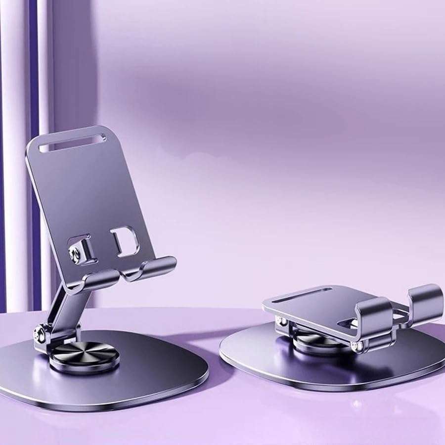 CozyCrest Mobile Holding Tabletop Stand, 360 Perfect View, Portable,Foldable Univarsal Mobile Stand Desktop Metal Body. 3