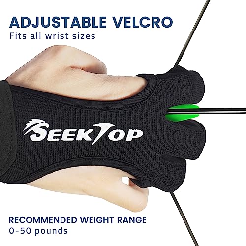 Archery Gloves Shooting Hunting Leather Three Finger Protector for Youth Adult Beginner - M 5