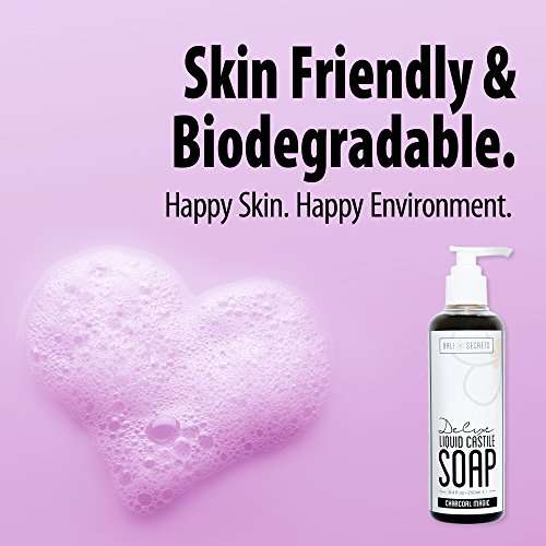 Deluxe Castile Black Soap - Charcoal Magic - Made with Premium Oils - All Natural - Vegan - Biodegradable - For Hand, Body & Face - Handcrafted in Small Batches 4