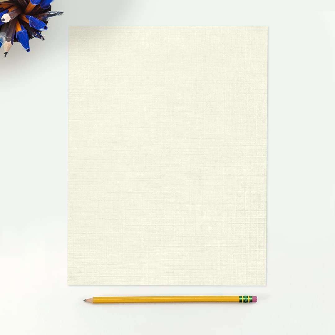 LUXPaper 8.5" x 11" Classic Linen Paper | Letter Size | Natural White | 24lb Paper (70lb. Text) | 50 Qty 3