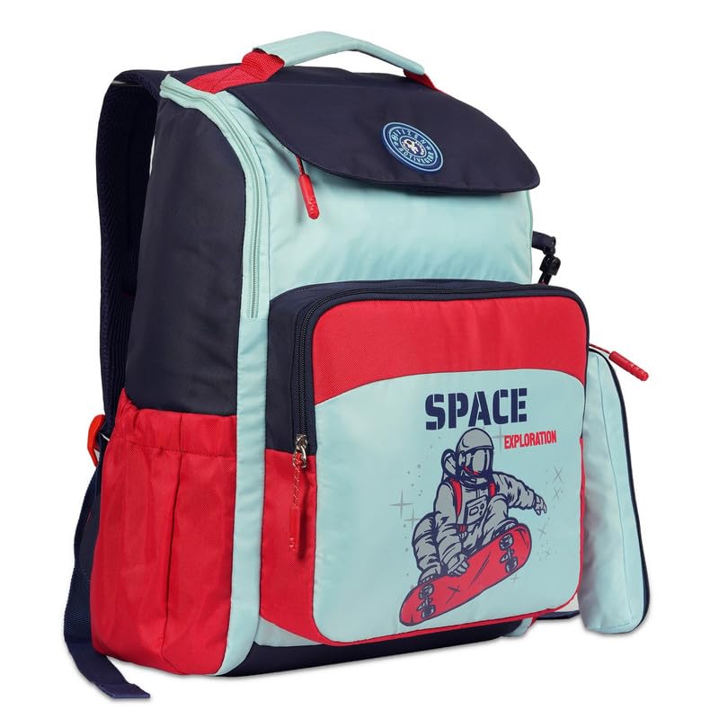 Citizen Space Kids School Backpack with Free Pencil Stationary Pouch | 24L Polyester Unisex Casual Backpack/Daypack/Travel Backpack/School Bag for Boys & Girls - Blue 4