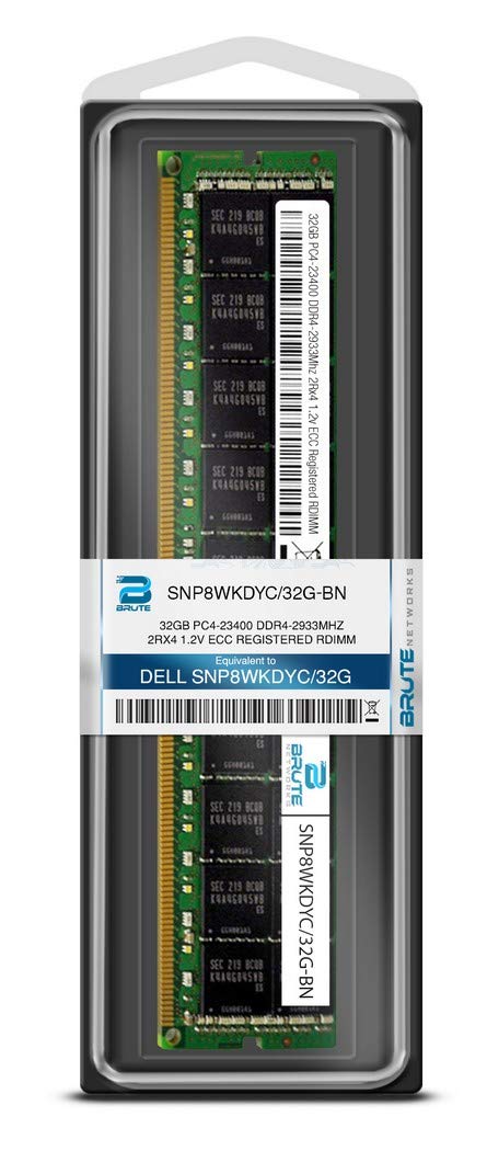 Brute Networks SNP8WKDYC/32G-BN - 32GB DDR4-2933MHz 2Rx4 ECC Registered RDIMM (Compatible with OEM PN# SNP8WKDYC/32G) 3