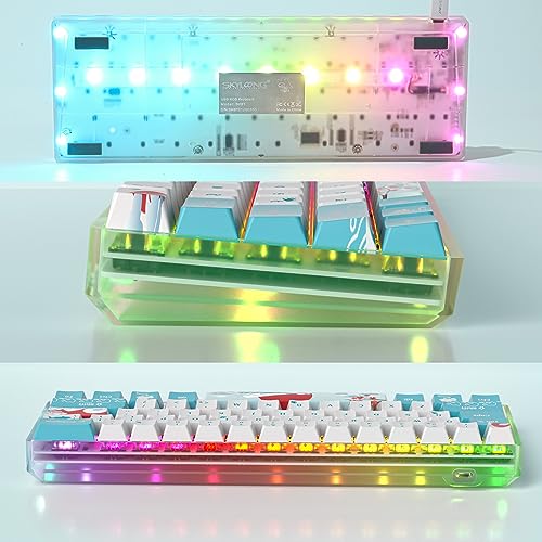 Guffercty kred 60% Gaming Keyboard Red Switch SK61 Custom Hot Swappable Mechanical Keyboard 60 Percent with RGB Backlit Type-C for Win/PC/Mac (Gateron Optical Red, Sea) 3