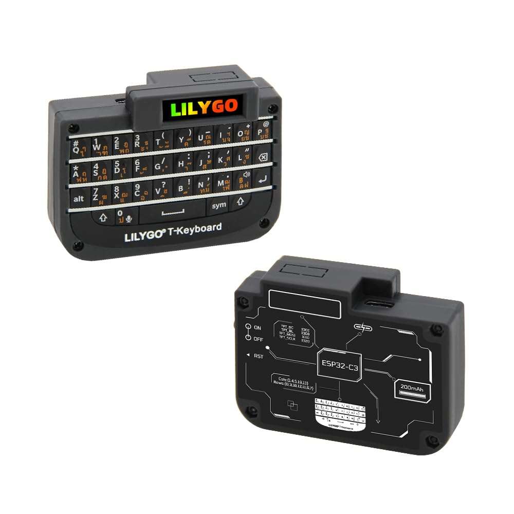 LILYGO T-Keyboad ESP32-C3 Low-Power RISC-V MCU QWERTY Bluetooth Wireless Mini Small Keyboard TTGO Development Board with 0.99 Inch Display 6