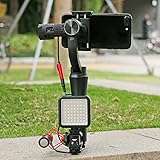 Triple Cold Shoe Mount Plate for Gimbal Microphone Led Video Light Extenstion Bar, Universal Mic Stand Adapter Compatible for OSMO Mobile 2/Smooth q 4 Vimble 2 Gimbal Stabilizer 5