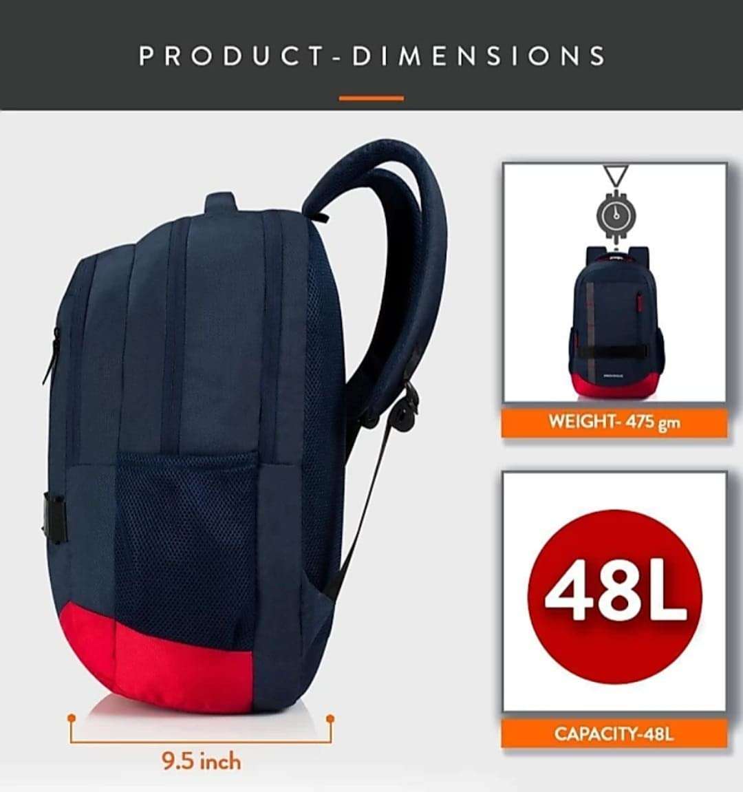 Bag,Backpack,48L,Provogue,Water Resistant,Blue and Red mix 6