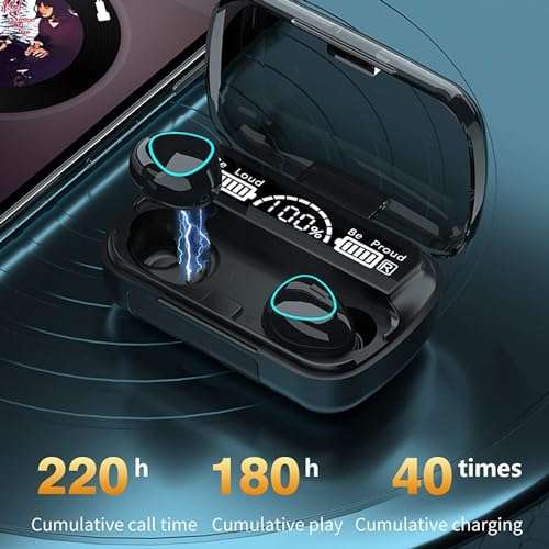 NIUTA 2023 Bluetooth 5.1 Headphones Wireless Earbuds HiFi Stereo, 40H Playtime in-Ear Earbud, Bluetooth Earbuds with LED Power Display, IP7 Waterproof Wireless Earphones Sport Headset for Android iOS 3