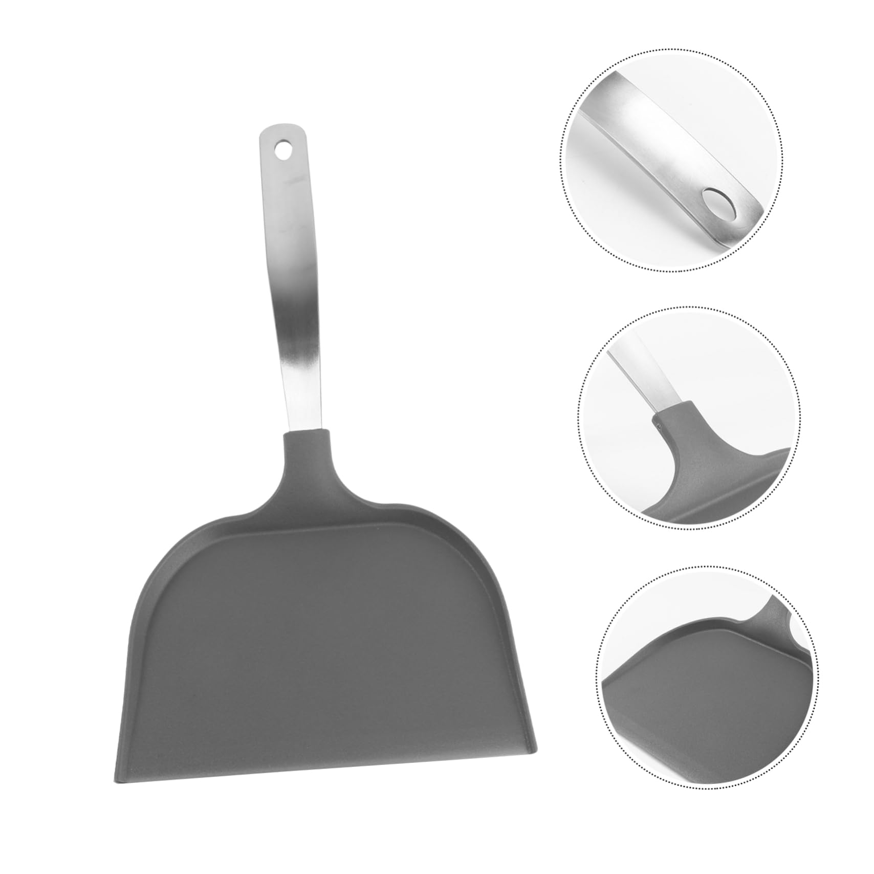 COLLBATH Pizza Spatula Pastry Lifter Cake Bread Lifter Shovel Serrated Cake Server Baking Peel Steel Cake Bread Peel Pizza Baking Tool Pancake Spatula Cake Lifter Spatula Pizza Pan Black 5