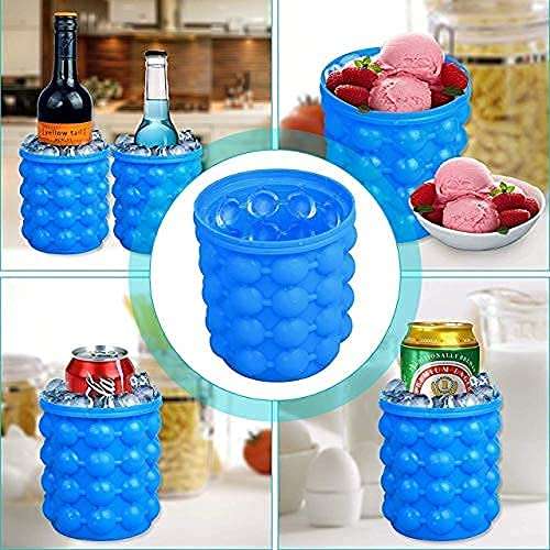 1 pcs Silicone Ice Bucket & Ice Mold with lid, Large Silicone Ice Bucket 6