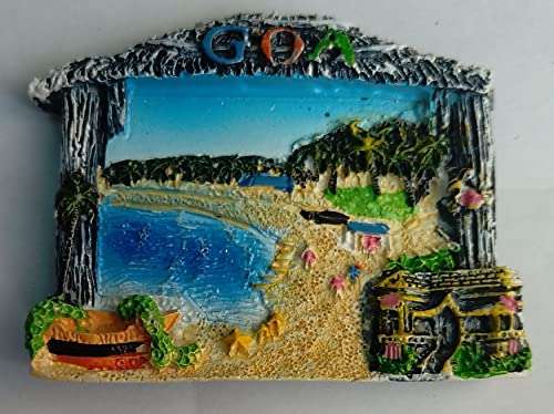 SSL TRUST ME Plastic Poly Resin Fridge Magnet Beautiful Goa Home & Decor (3 x 1 x 2.5 inch, Multicolour) Magnetic/Gift (Small Size) 4