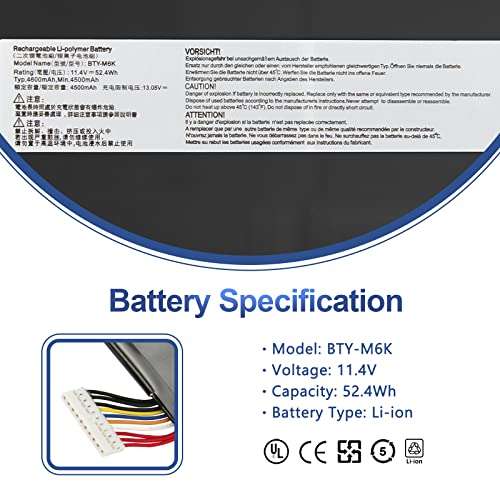 ANTIEE BTY-M6K Laptop Battery Compatible with MSI GS63VR 7RG Stealth Pro,GF63 Thin 8RB 8RC 8RD 9SC 9SCXR,GF75 Thin 3RD 8SC 8RD 8RC 8RX 9SC,GF65 Thin 10SDR 9SEXR 9SD,GS73 8RF MS-16K3 MS-16W1 MS-16R1 2