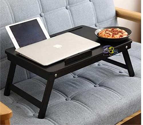 FURNIFOX Study Table for Students with Storage | Wooden Table Wooden Adjustable Multipurpose Folding Portable Laptop Table with Dwawer (Black) 5