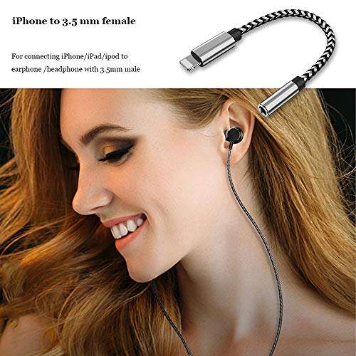 Apple MFi Certified Lightning to 3.5mm Aux Adapter - Compatible with iPhone 14/14 Pro/13/13 Pro/12, iPhone to Car Stereo Cord 4