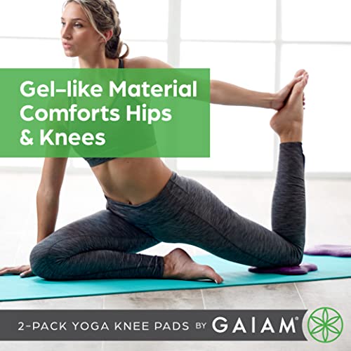 Gaiam Yoga Knee Pads (Set of 2) - Yoga Props and Accessories for Women / Men Cushions Knees and Elbows for Fitness, Travel, Meditation, Kneeling, Balance, Floor, Pilates Purple 4