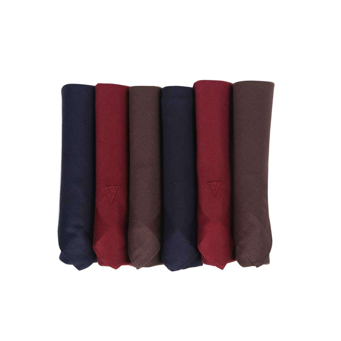 Van Heusen Men's Cotton Dark Handkerchief with Brand Logo (Pack of 6) 1