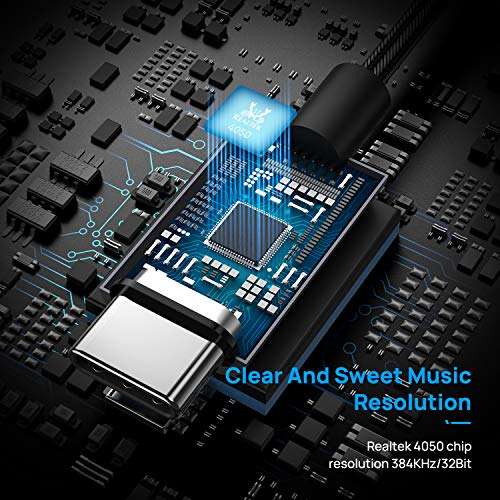 USB C to 3.5mm Headphone Jack Adapter, iNassen Type C to Aux Audio Dongle Cable Cord 384khz-32bit Hi-Res DAC for Pixel 4 3 2 XL, Samsung Galaxy S20 Ultra Z Flip S20+ Note 20 Note 10, iPad Pro(Grey) 5