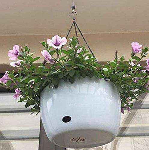 WOIWO 2PCS Black Hanging Flower Basket Replacement Chain Flowerpot Iron Sling Chain 3 Point Garden Plant Hanger for Indoor Outdoor Garden Porch Decoration 5