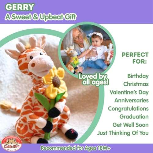 Cuddle Barn - Gerry | Giraffe Animated Stuffed Animal Plush, Neck Grows and Sings Your Love Lifts Me Higher 12 inches 5