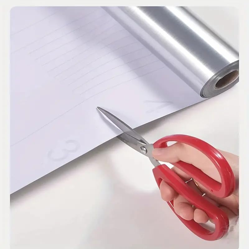 SIA VENDORS Self-Adhesive Stainless Steel Brushed Wall Sticker, Silver Metal Wallpaper Waterproof and Moisture Resistant for Refrigerator, Elevator Doors, Kitchen Cabinets Renovation,2 ft x 6 ft 4