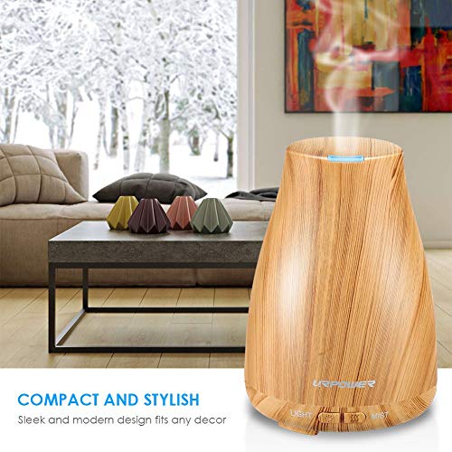 URPOWER 2nd Version Essential Oil Diffuser Aroma Essential Oil Cool Mist Humidifier with Adjustable Mist Mode, Waterless Auto Shut-off for Home Office Bedroom Living Room Study Yoga Spa 5