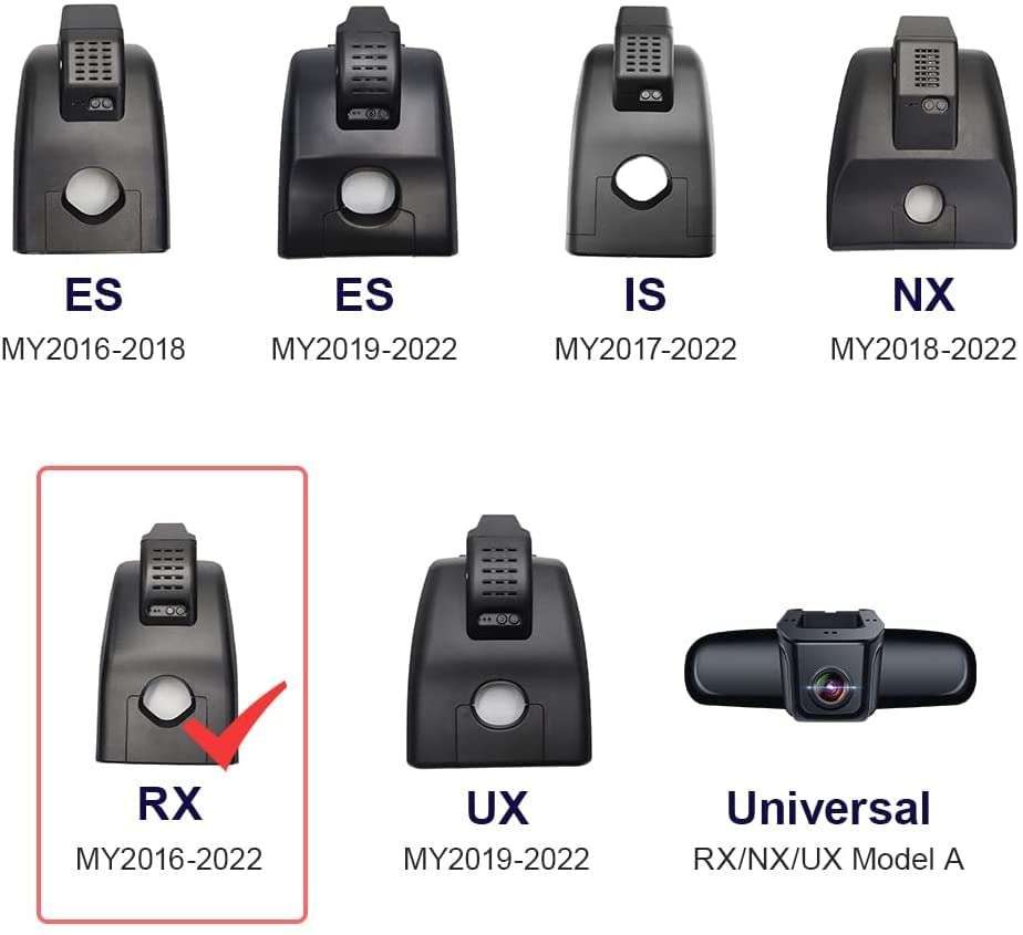 Fitcamx 4K Dash Cam Suitable for Lexus RX 350 450h 350L F Sport Luxury 2016 2017 2018 2019 2020 2021 2022 (Model B), 2160P Video WiFi, OEM Style, Parking Mode, Loop Recording, Plug&Play, 64GB Card 6