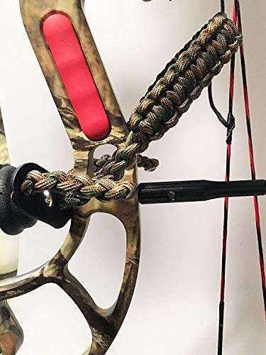 Ten Point Gear Bow Archery Wrist Sling 550 Paracord - Survival Hunting Shooting - Durable Leather with Metal Grommet (Multiple Color Options) (Big Woods Camo) 5