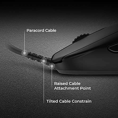 BenQ Zowie ZA12-C Symmetrical Gaming Mouse | Professional Esports Performance | Driverless | Paracord Cable | Revisioned C-Features | Matte Black | Medium Size 6