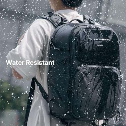 ULANZI BP10 35L Hardshell Camera Backpack, Professional Splash-proof Photography Camera Case Anti Theft Travel f Photographers Unisex Drone DSLR Mirrorless Camera Lens Tripod Holder 17'' Laptop Black 5