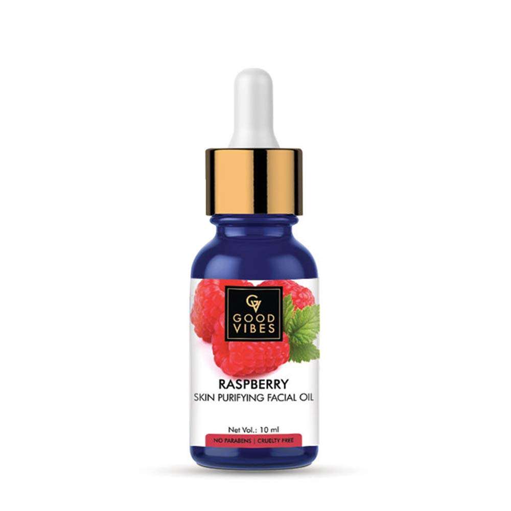 Good Vibes Raspberry Skin Purifying Facial Oil, 10 ml | Lightweight Hydrating Glowing Anti-Ageing Formula For All Skin Types | Helps Control Acne | No Parabens & Sulphates 4
