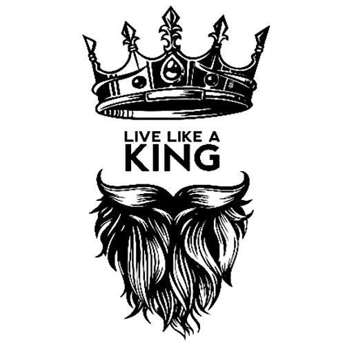 Voorkoms Like a King Mom Dad Men and Women Waterproof Temporary Body Tattoo 2