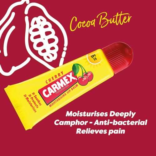 Carmex Cherry Flavour Lip Balm Tube - SPF15 2