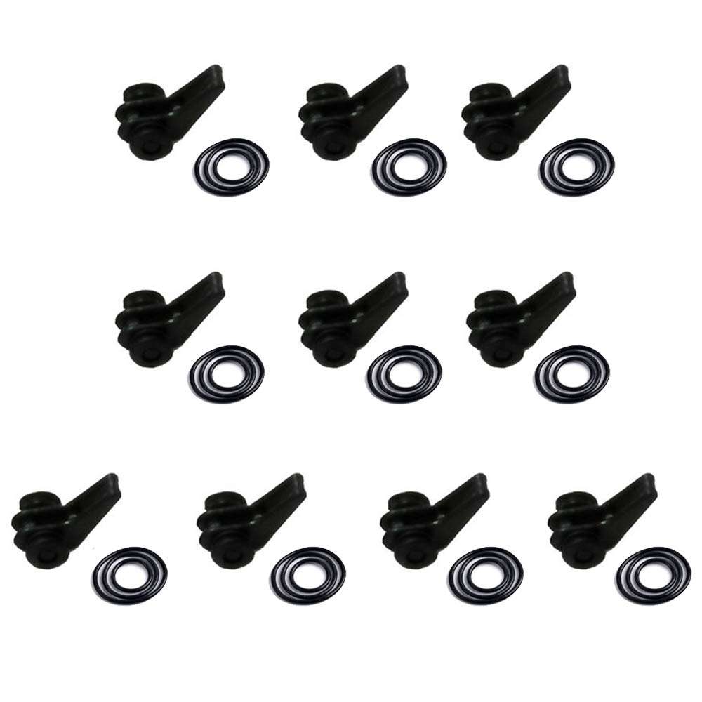 JueDi Fishing Rod Hook Keeper Fishing Rod Hook Holder with 3 Different Rubber Rings Fish Hook Keeper 10pcs Black 1