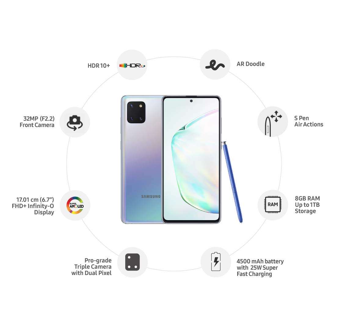 Samsung Galaxy Note10 Lite (Aura Glow, 6GB RAM, 128GB Storage) 3