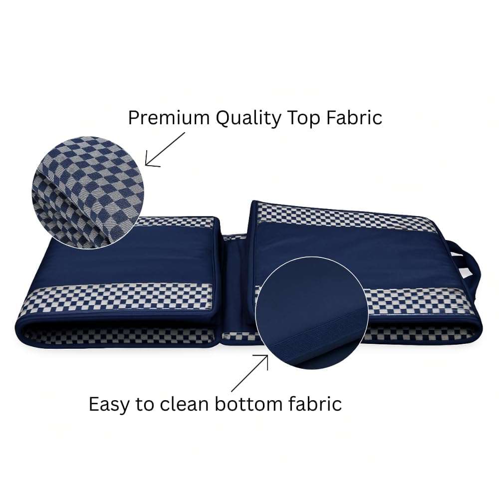 Sleepezee Premium Foldable Mattress for Floor – Lightweight Portable Travel Mattress for Guest Bed, Camping & Floor Sleeping – Cotton Fabric and Soft Foam, Portable & Washable (72″ x 48″ Blue) 4