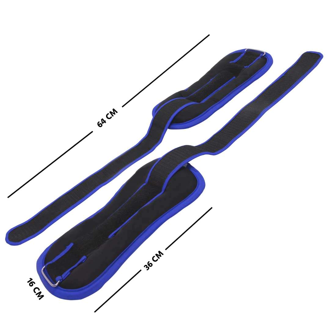 DE JURE FITNESS Ankle & Wrist Weight Set, Adjustable Strap, 2.5KG Pair (2.5Kg x 2 = 5kg) (P) (Blue Black) 5